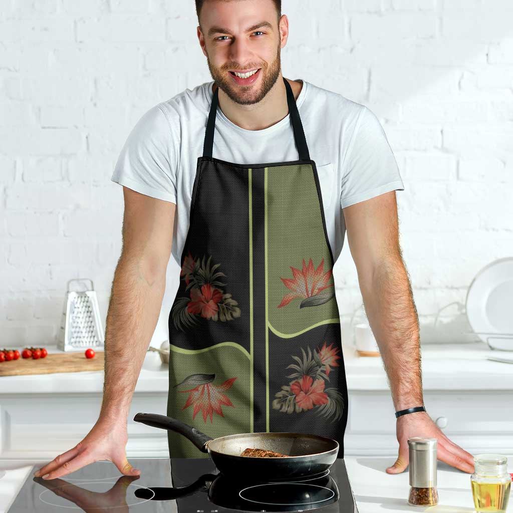 Western Yoke Apron Tropical Hibiscus Cowboy Style - Wonder Print Shop