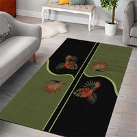Western Yoke Area Rug Tropical Hibiscus Cowboy Style - Wonder Print Shop