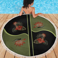 Western Yoke Beach Blanket Tropical Hibiscus Cowboy Style - Wonder Print Shop