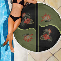 Western Yoke Beach Blanket Tropical Hibiscus Cowboy Style - Wonder Print Shop