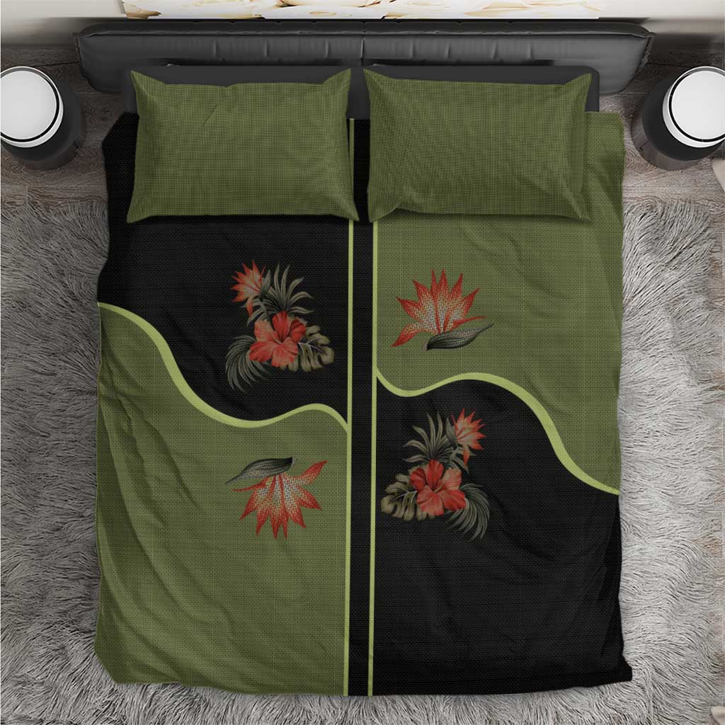 Western Yoke Bedding Set Tropical Hibiscus Cowboy Style - Wonder Print Shop