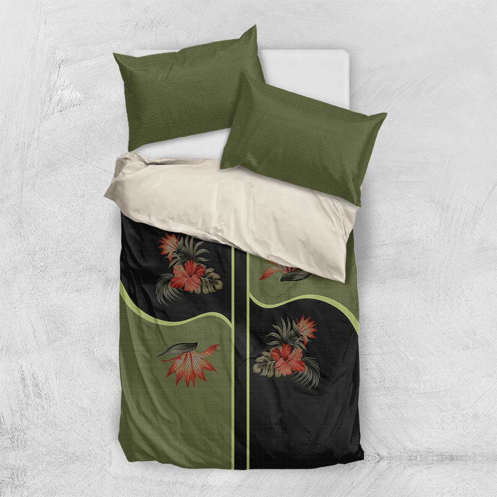 Western Yoke Bedding Set Tropical Hibiscus Cowboy Style - Wonder Print Shop