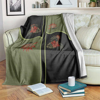 Western Yoke Blanket Tropical Hibiscus Cowboy Style - Wonder Print Shop