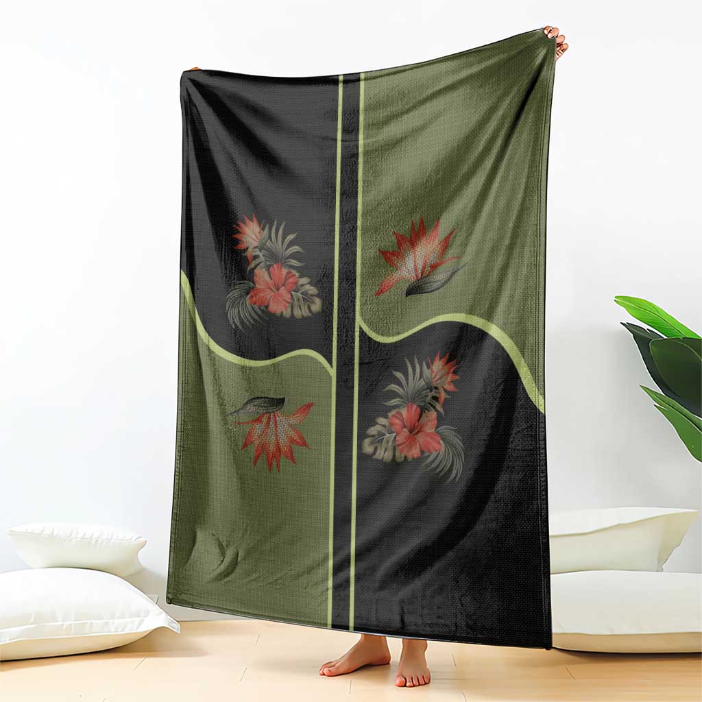Western Yoke Blanket Tropical Hibiscus Cowboy Style - Wonder Print Shop