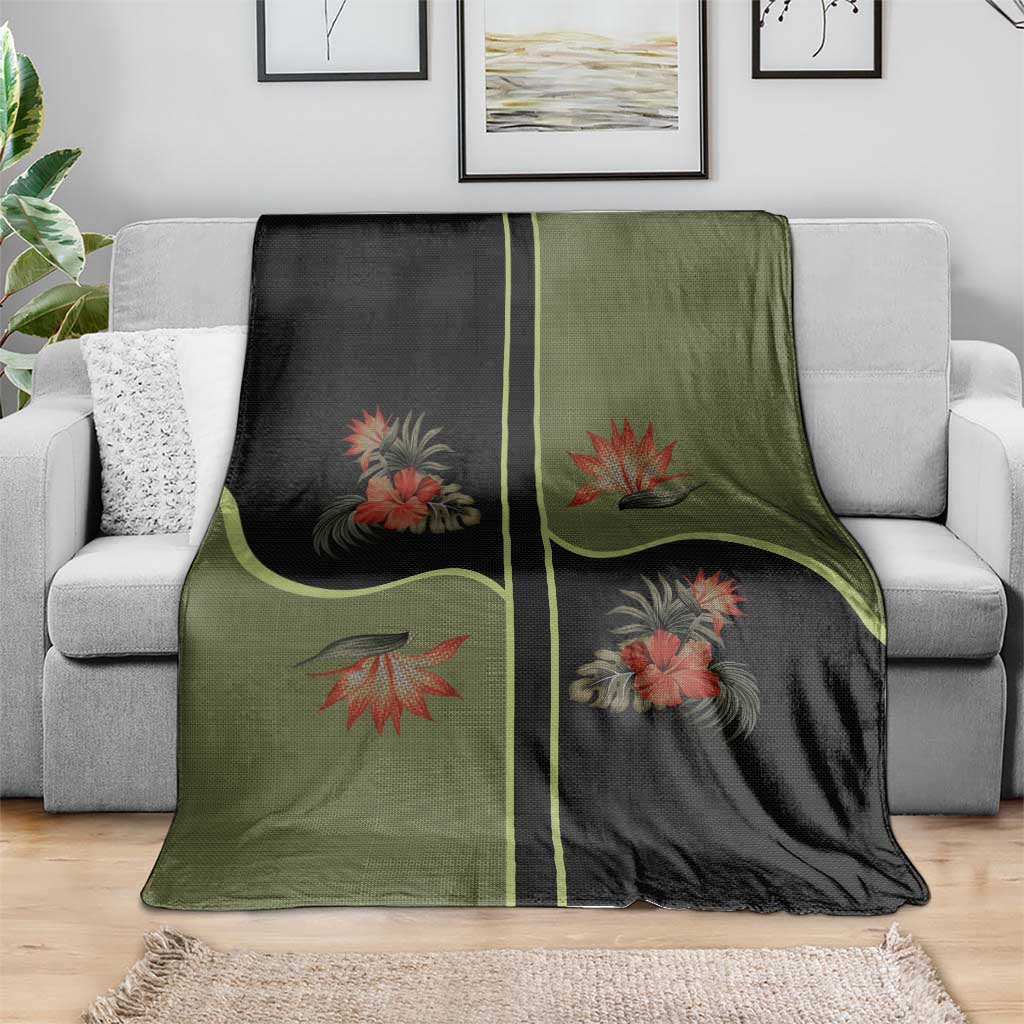 Western Yoke Blanket Tropical Hibiscus Cowboy Style - Wonder Print Shop