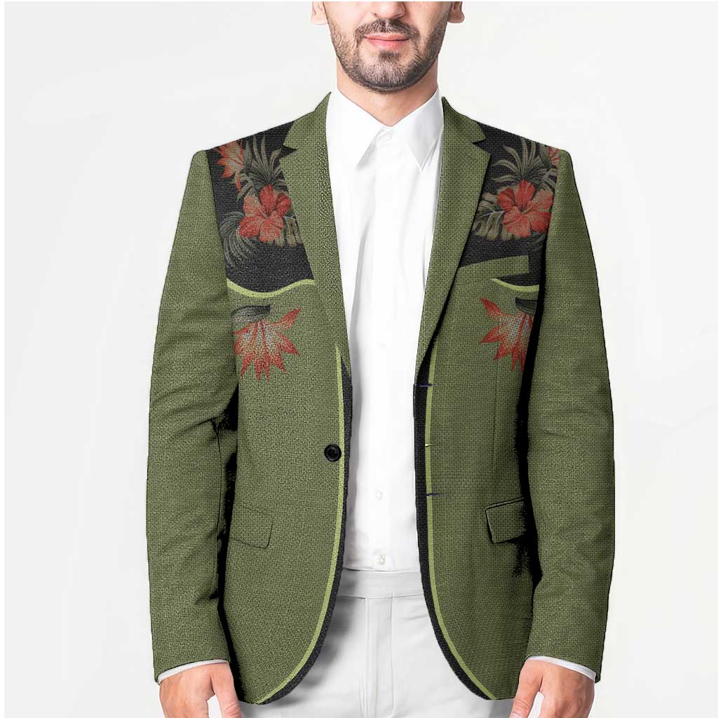 Western Yoke Blazer Tropical Hibiscus Cowboy Style - Wonder Print Shop