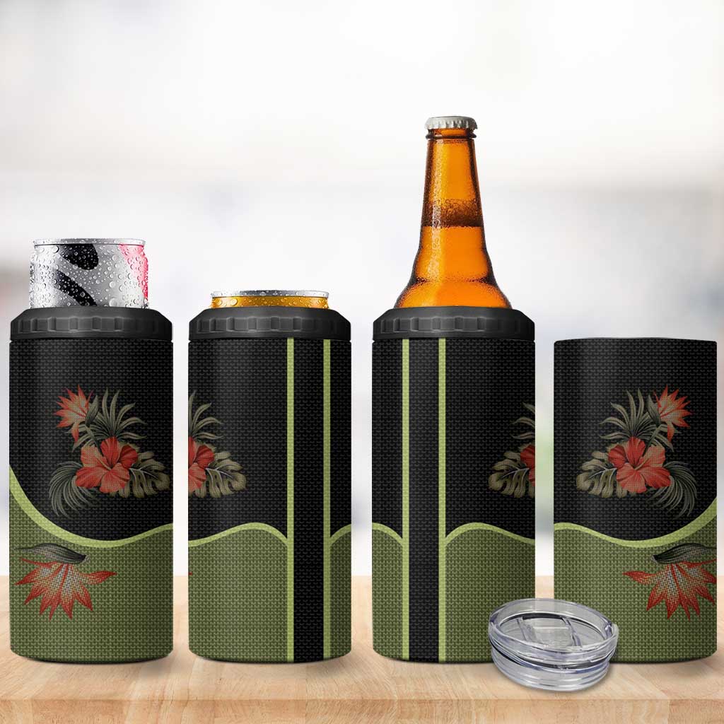 Western Yoke 4 in 1 Can Cooler Tumbler Tropical Hibiscus Cowboy Style - Wonder Print Shop