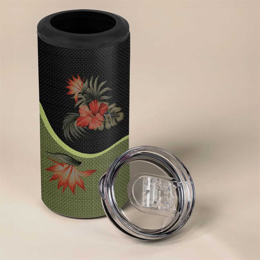 Western Yoke 4 in 1 Can Cooler Tumbler Tropical Hibiscus Cowboy Style - Wonder Print Shop