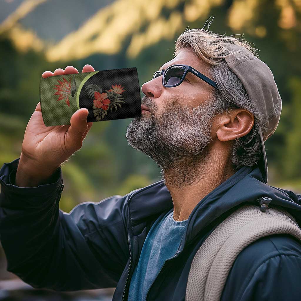 Western Yoke 4 in 1 Can Cooler Tumbler Tropical Hibiscus Cowboy Style - Wonder Print Shop