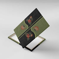 Western Yoke Canvas Wall Art Tropical Hibiscus Cowboy Style - Wonder Print Shop