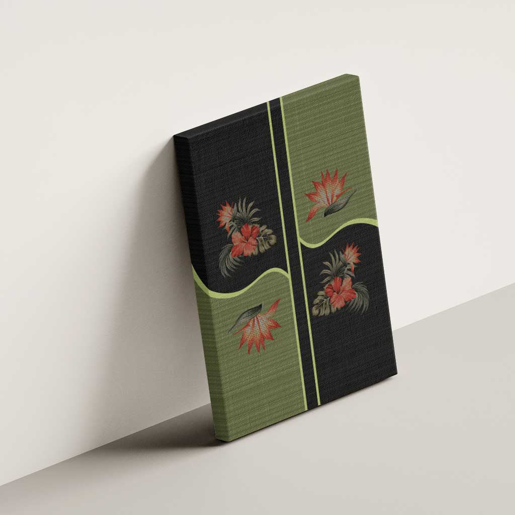 Western Yoke Canvas Wall Art Tropical Hibiscus Cowboy Style - Wonder Print Shop