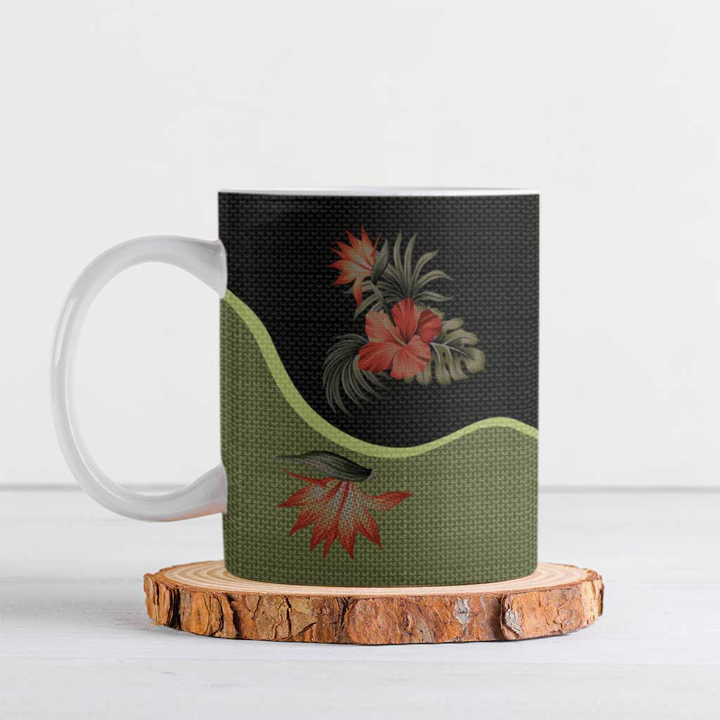 Western Yoke Ceramic Mug Tropical Hibiscus Cowboy Style - Wonder Print Shop