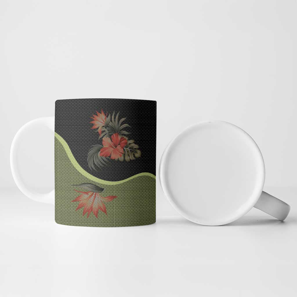 Western Yoke Ceramic Mug Tropical Hibiscus Cowboy Style - Wonder Print Shop