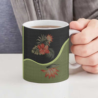 Western Yoke Ceramic Mug Tropical Hibiscus Cowboy Style - Wonder Print Shop