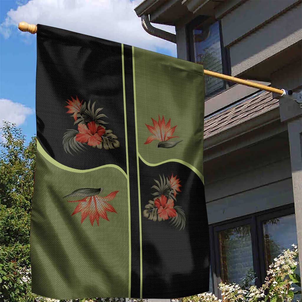Western Yoke Garden Flag Tropical Hibiscus Cowboy Style - Wonder Print Shop