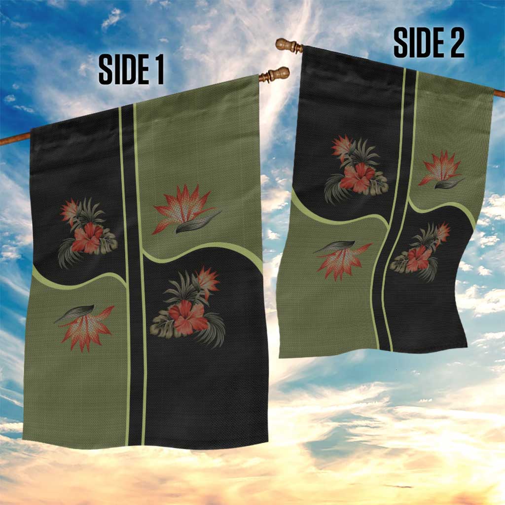 Western Yoke Garden Flag Tropical Hibiscus Cowboy Style - Wonder Print Shop