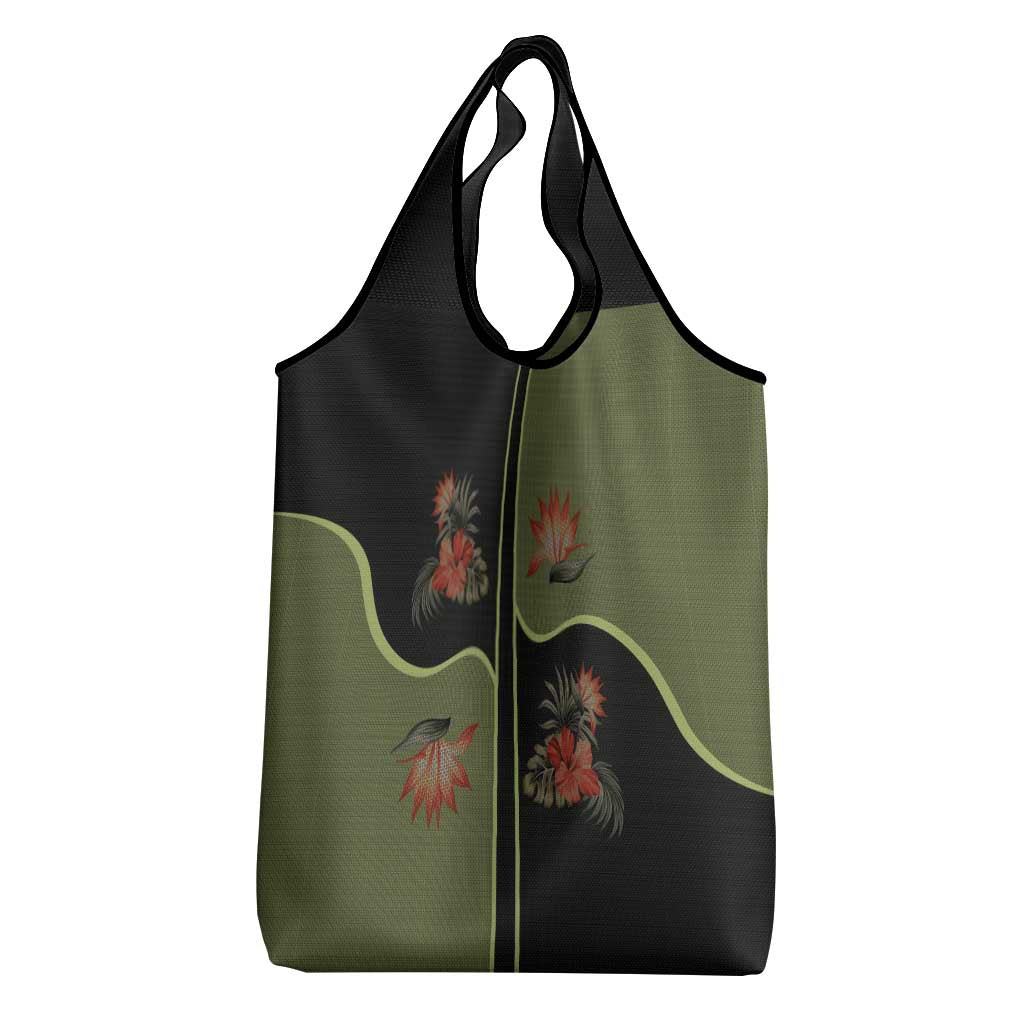 Western Yoke Grocery Bag Tropical Hibiscus Cowboy Style - Wonder Print Shop