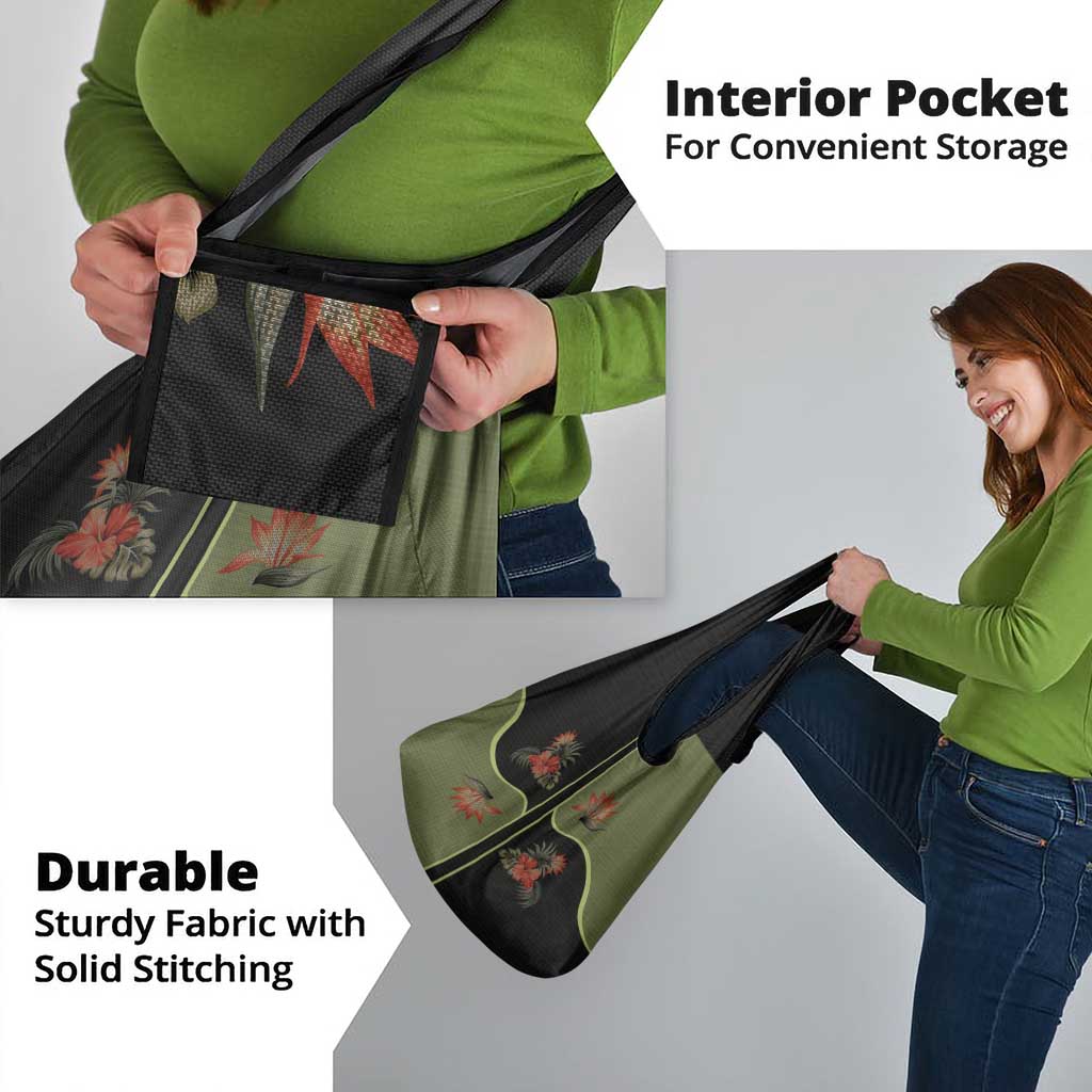 Western Yoke Grocery Bag Tropical Hibiscus Cowboy Style - Wonder Print Shop