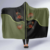 Western Yoke Hooded Blanket Tropical Hibiscus Cowboy Style - Wonder Print Shop