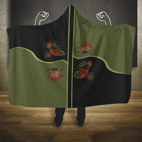 Western Yoke Hooded Blanket Tropical Hibiscus Cowboy Style - Wonder Print Shop