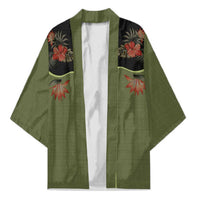Western Yoke Kimono Tropical Hibiscus Cowboy Style - Wonder Print Shop