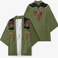 Western Yoke Kimono Tropical Hibiscus Cowboy Style - Wonder Print Shop