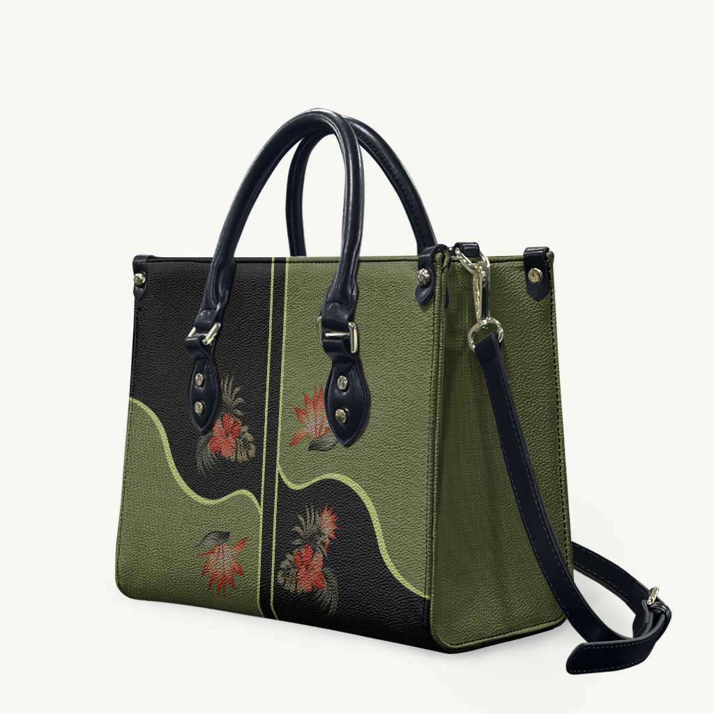 Western Yoke Leather Bag Tropical Hibiscus Cowboy Style - Wonder Print Shop