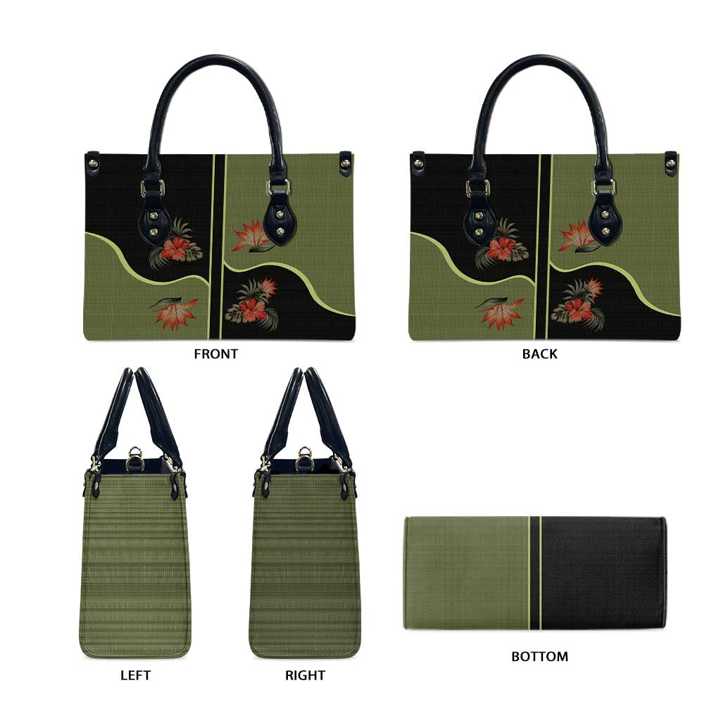 Western Yoke Leather Bag Tropical Hibiscus Cowboy Style - Wonder Print Shop