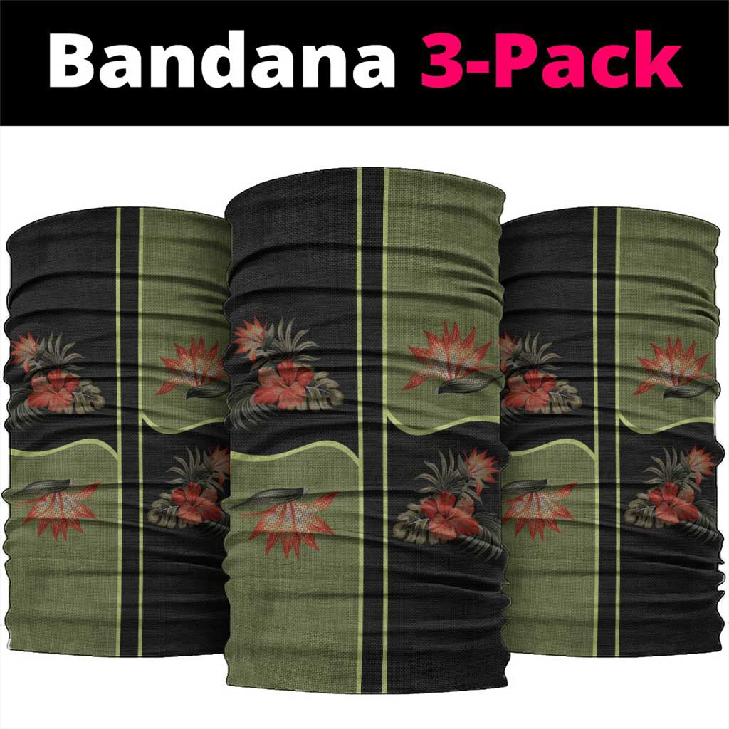 Western Yoke Neck Gaiter Tropical Hibiscus Cowboy Style - Wonder Print Shop