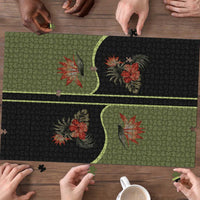 Western Yoke Puzzle Tropical Hibiscus Cowboy Style - Wonder Print Shop