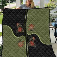 Western Yoke Quilt Tropical Hibiscus Cowboy Style - Wonder Print Shop