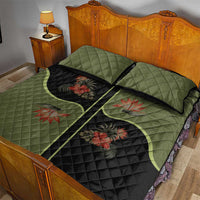 Western Yoke Quilt Bed Set Tropical Hibiscus Cowboy Style - Wonder Print Shop