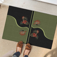 Western Yoke Rubber Doormat Tropical Hibiscus Cowboy Style - Wonder Print Shop
