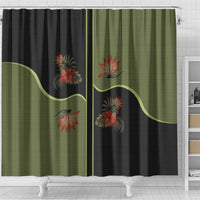 Western Yoke Shower Curtain Tropical Hibiscus Cowboy Style - Wonder Print Shop