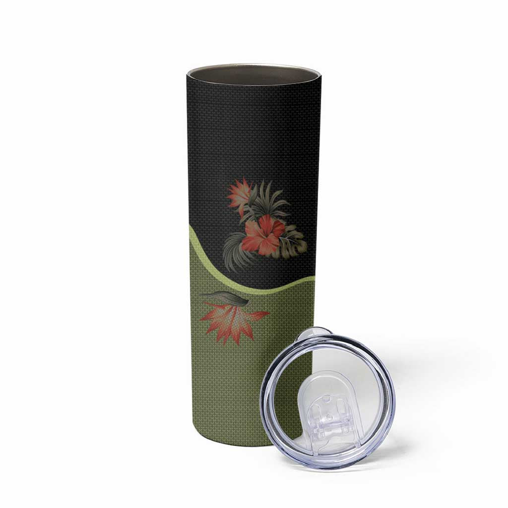 Western Yoke Skinny Tumbler Tropical Hibiscus Cowboy Style - Wonder Print Shop