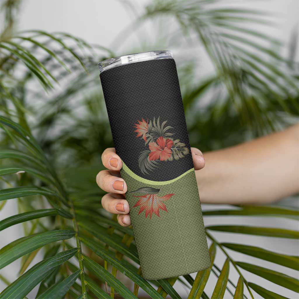 Western Yoke Skinny Tumbler Tropical Hibiscus Cowboy Style - Wonder Print Shop