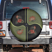 Western Yoke Spare Tire Cover Tropical Hibiscus Cowboy Style - Wonder Print Shop