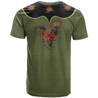 Western Yoke T Shirt Tropical Hibiscus Cowboy Style - Wonder Print Shop