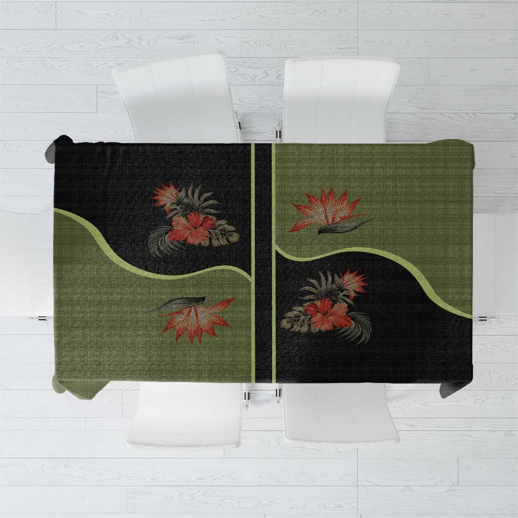 Western Yoke Tablecloth Tropical Hibiscus Cowboy Style - Wonder Print Shop