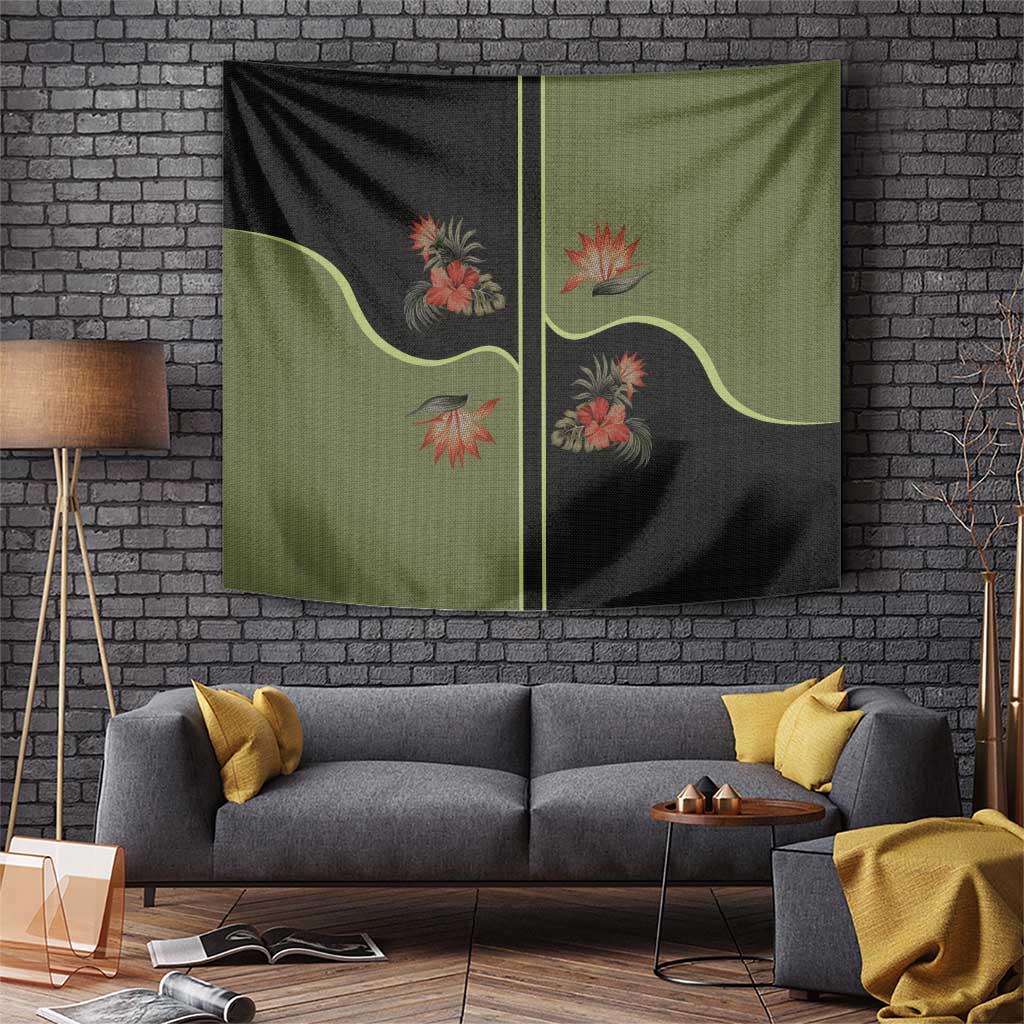 Western Yoke Tapestry Tropical Hibiscus Cowboy Style - Wonder Print Shop