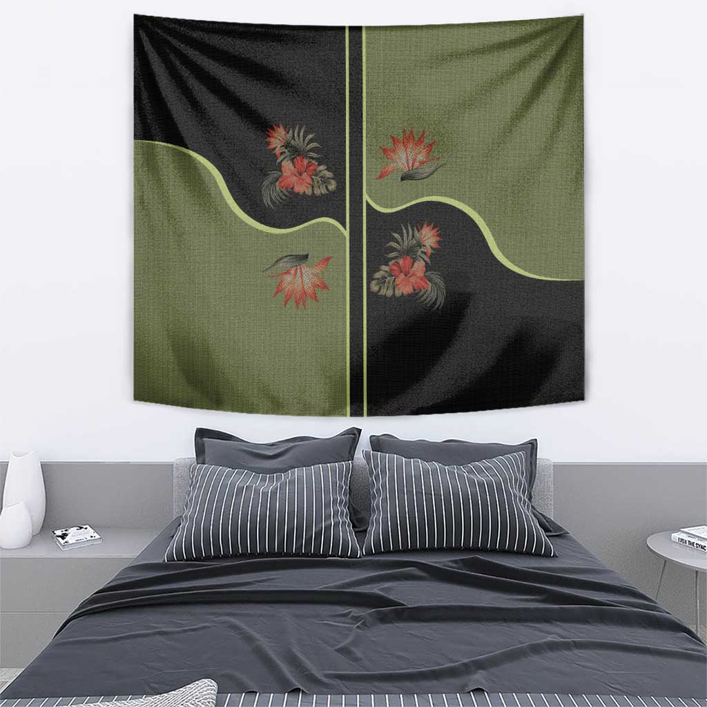 Western Yoke Tapestry Tropical Hibiscus Cowboy Style - Wonder Print Shop