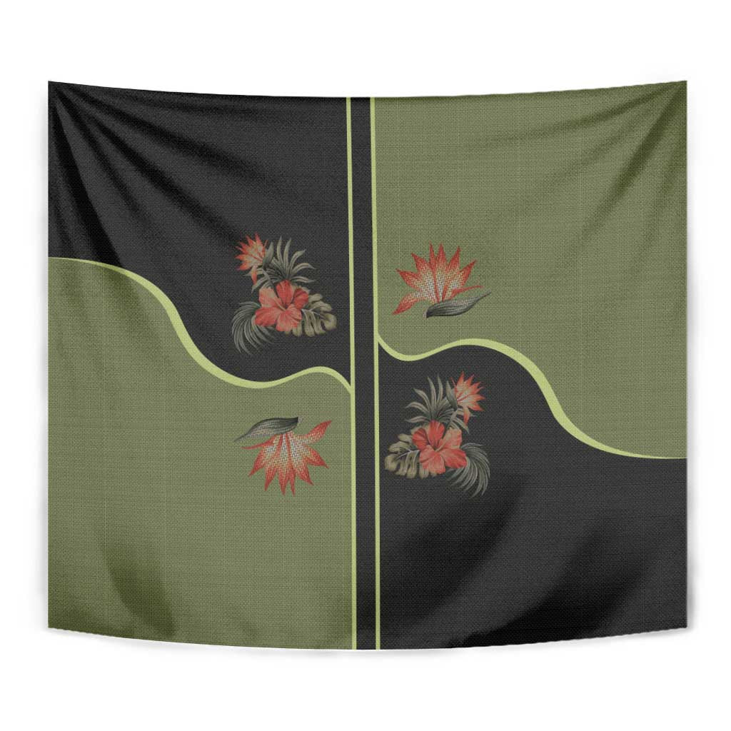 Western Yoke Tapestry Tropical Hibiscus Cowboy Style - Wonder Print Shop