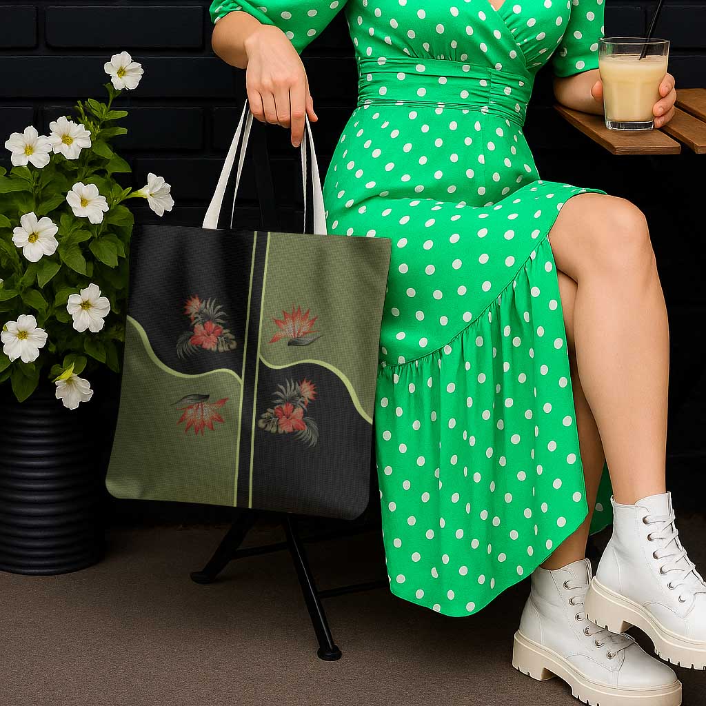 Western Yoke Tote Bag Tropical Hibiscus Cowboy Style - Wonder Print Shop