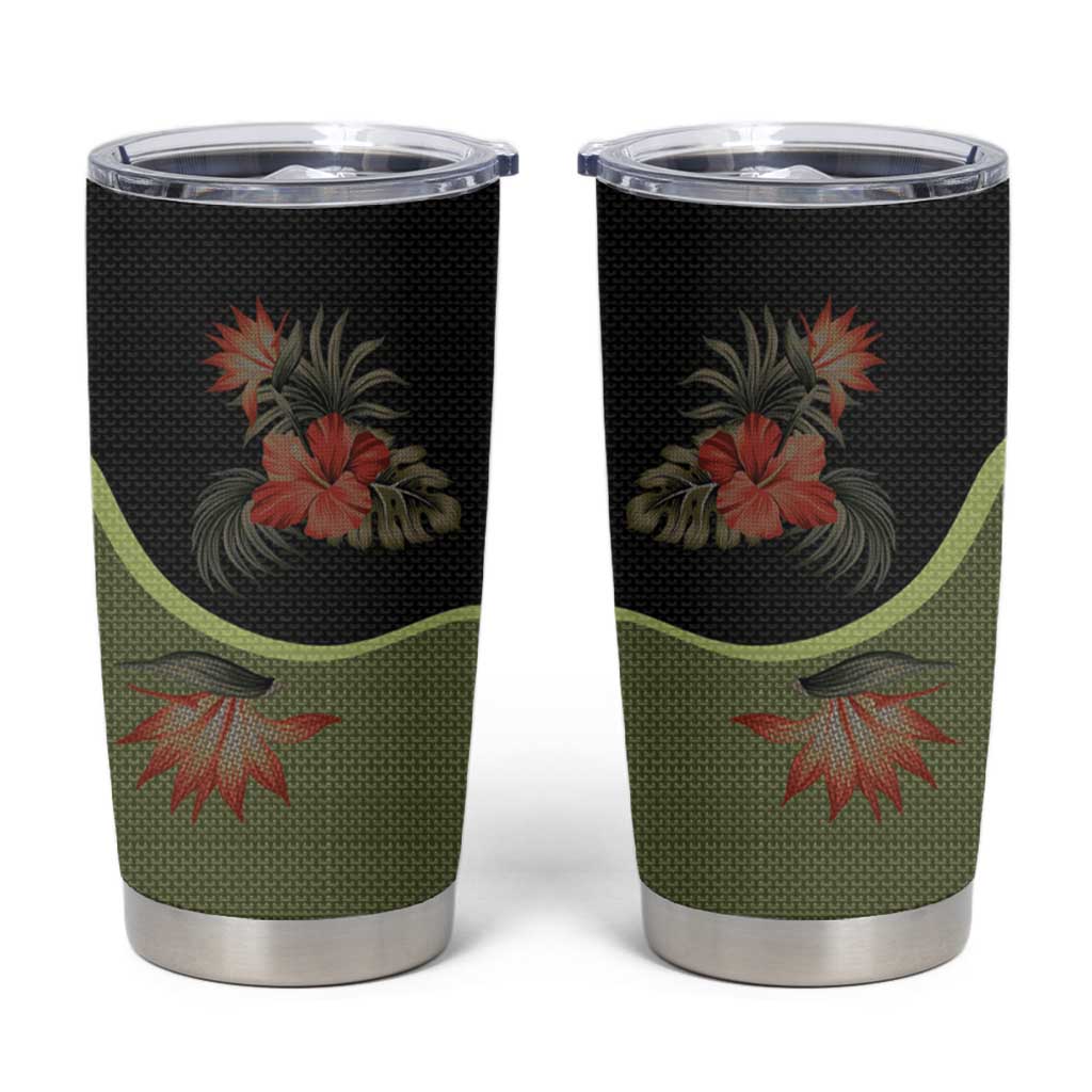 Western Yoke Tumbler Cup Tropical Hibiscus Cowboy Style - Wonder Print Shop