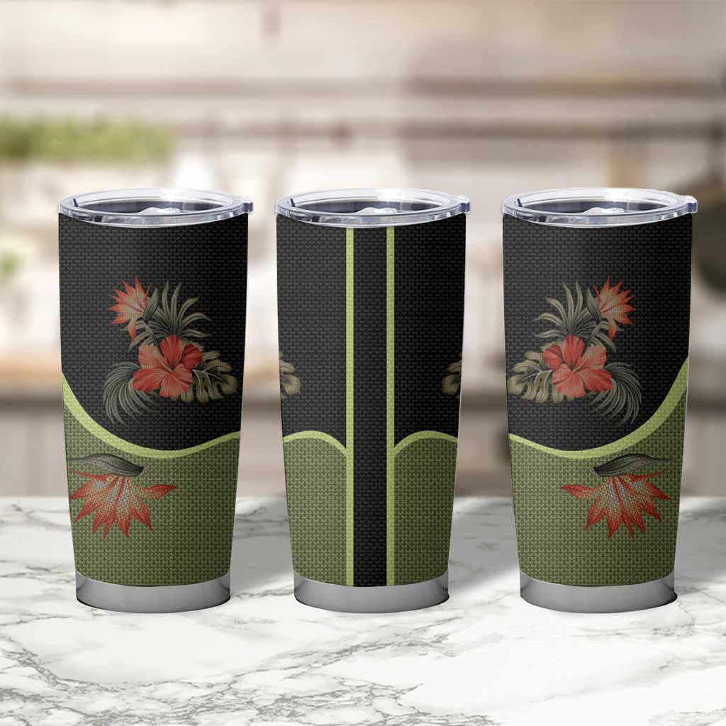 Western Yoke Tumbler Cup Tropical Hibiscus Cowboy Style - Wonder Print Shop
