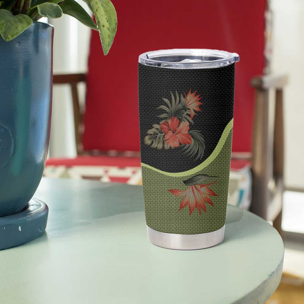 Western Yoke Tumbler Cup Tropical Hibiscus Cowboy Style - Wonder Print Shop