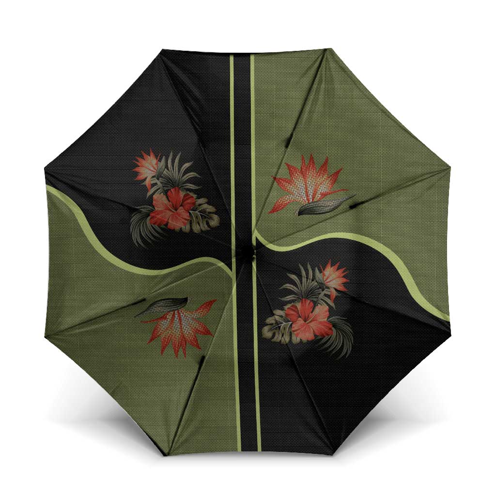 Western Yoke Umbrella Tropical Hibiscus Cowboy Style - Wonder Print Shop
