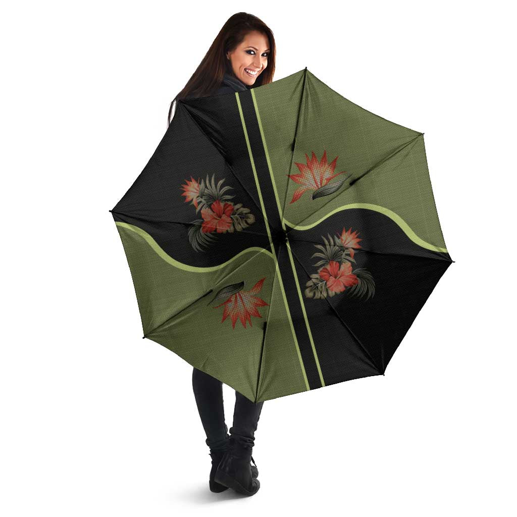 Western Yoke Umbrella Tropical Hibiscus Cowboy Style - Wonder Print Shop