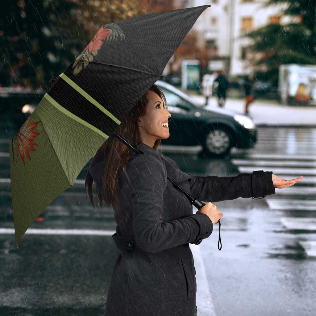 Western Yoke Umbrella Tropical Hibiscus Cowboy Style - Wonder Print Shop