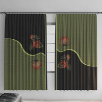Western Yoke Window Curtain Tropical Hibiscus Cowboy Style - Wonder Print Shop